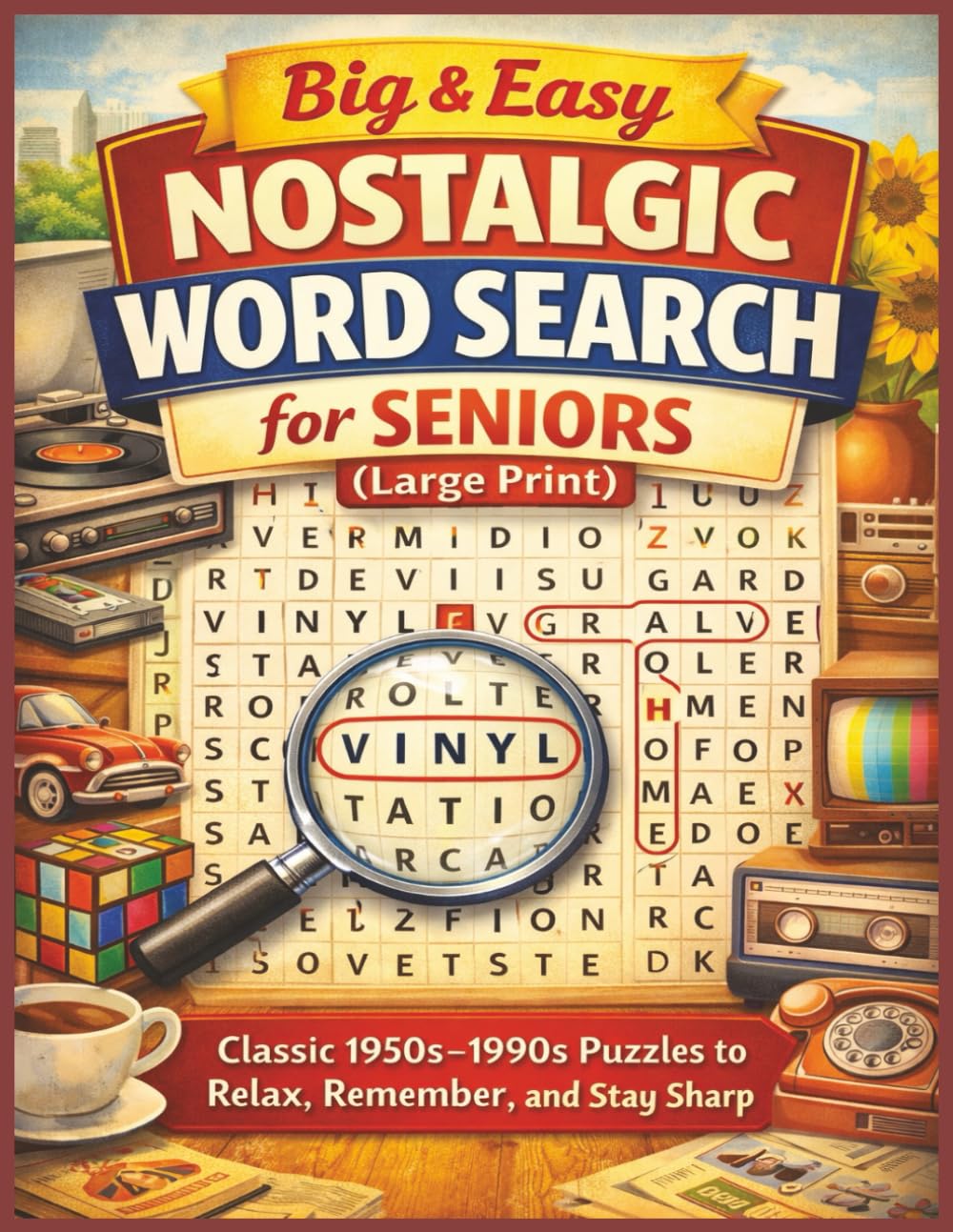 Big & Easy Nostalgic Word Search for Seniors (Large Print): Classic 1950s–1990s Puzzles to Relax, Remember, and Stay Sharp