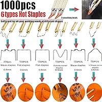 Vista 11 de Soldador de plástico de 220 W, kit de soldadura de plástico, reparación de parachoques de automóvil, 1000 grapas calientes y 92 piezas, 7 tipos