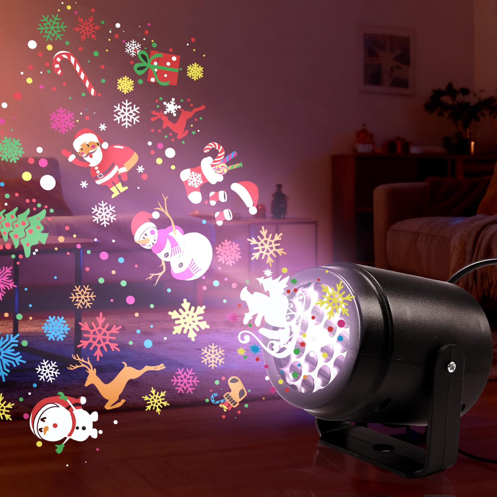 Monzana LED Projector Kerstmis Buiten IP44 Timer Afstandsbediening Multicolor Kerstversiering Kerstverlichting Spotlight Lamp