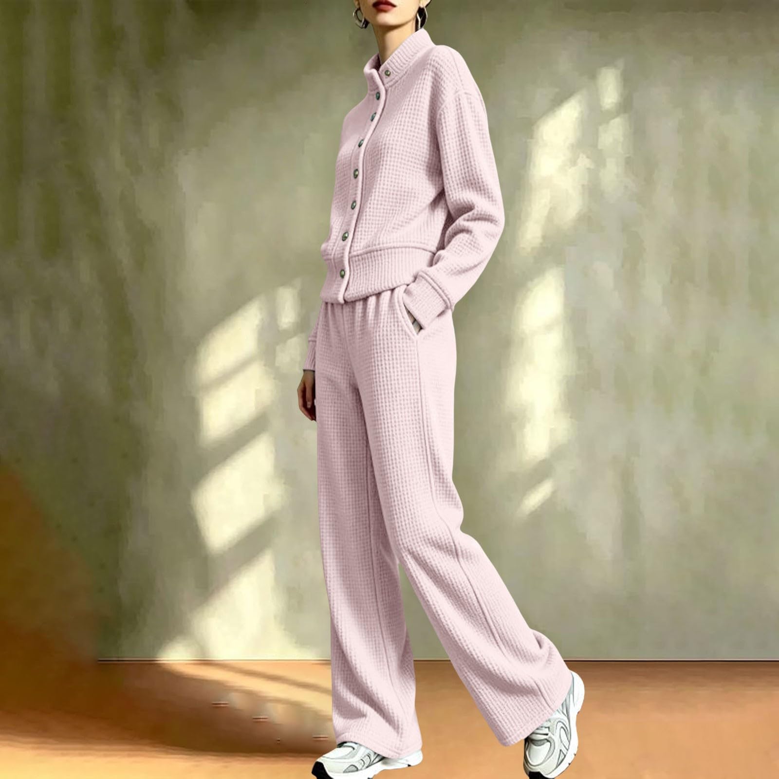 Generisch Homewear - Tuta da donna elegante, in cotone, autunnale