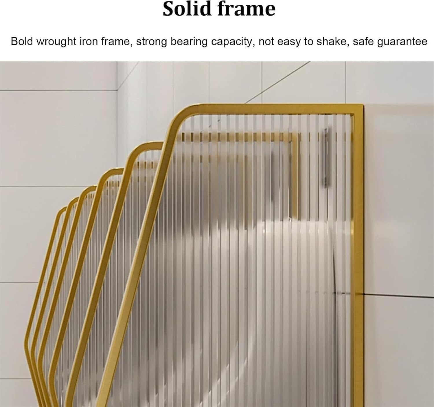 Urinal Screen Toilet Partition, Urinal Partition Wall-Mounted Men Urinal Privacy Screen, Public Toilet Partition Stainless Steel Urinal Baffle ，Glass Panel Room Dividers Decorative Separatio(Rose Gold