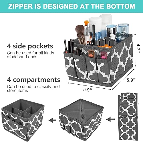 Miniatura 7 de VERONLY Organizadores de tocador y caja de almacenamiento, contenedor de almacenamiento ajustable multifunción para cosméticos, (6 unidades, divisor