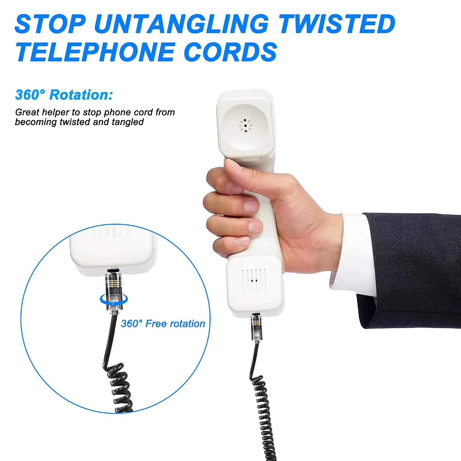 MEIRIYFA RJ9 Telephone Cord Phone Cord for Landline Detangler image 5
