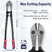Vista 4 de WORKPRO W017007A Bolt Cutter, Bi-Material Handle with Soft Rubber Grip, 30", Chrome Molybdenum Steel Blade