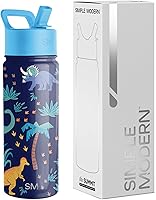 Vista 30 de Simple Modern - Botella de agua para niños de la colección Summit con tapa con pajilla Taza aislada de acero inoxidable de 14 onzas para niños