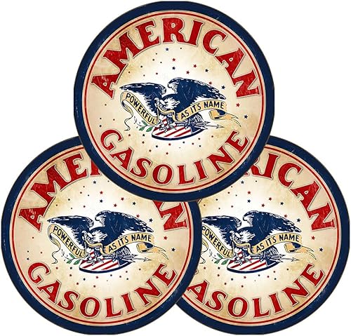 Miniatura 370 de Brotherhood Letrero de gas vintage de reproducción de letreros de metal vintage, letrero redondo de metal para garaje y hogar, 8 pulgadas de Nourse