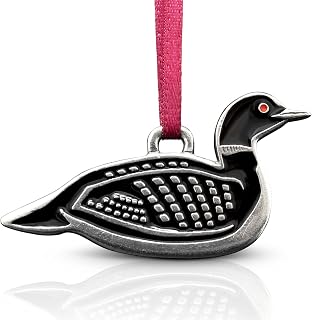DANFORTH - Black Loon Bird Ornament - Handcrafted Pewter Ornament for Christmas Tree for Bird Watcher - 2 1/8' - Satin Ribbon, Made in USA