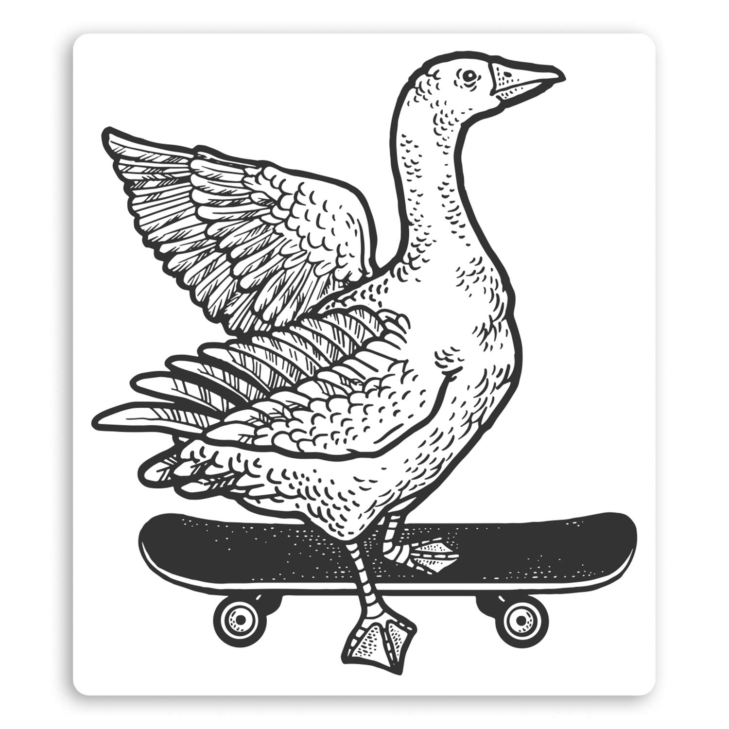 2 x 10cm Funny Skateboarding Goose Vinyl Stickers - Skate Laptop Sticker #34278 (10cm Tall)