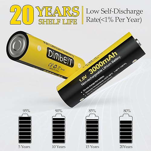 Miniatura 4 de Paquete de 12 baterías AA de litio, batería doble A de litio de 3000 mAh 1.5 V, baterías de hierro de litio de mayor duración para dispositivos de