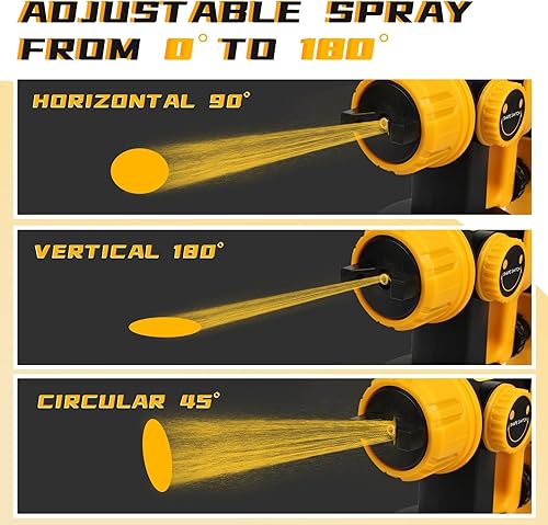 Miniatura 3 de Pulverizador de pintura HVLP de 1000 W, pistola eléctrica de alta eficiencia con 6 boquillas, 3 patrones y flujo ajustable, recipiente desmontable