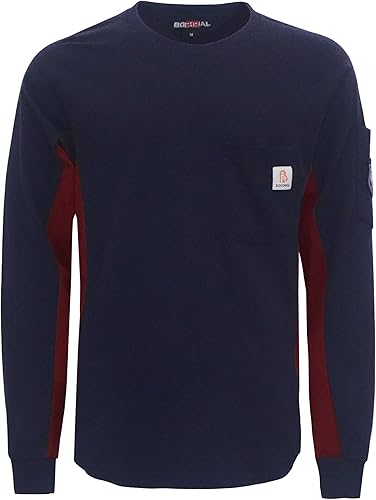 Miniatura 29 de BOCOMAL FR Shirts - Camisa ligera de 5.5 onzas de manga corta y resistente al fuego/ignífuga Gris jaspeado,Gris jaspeado oscuro,marino,Gris,Rojo