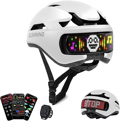 Miniatura 11 de Bike Helmet, Bicycle Helmets with Light, 360° High Visibility LED Display, Lightweight Adjustable Mountain Bike Helmet with Turn Signals, Smart APP