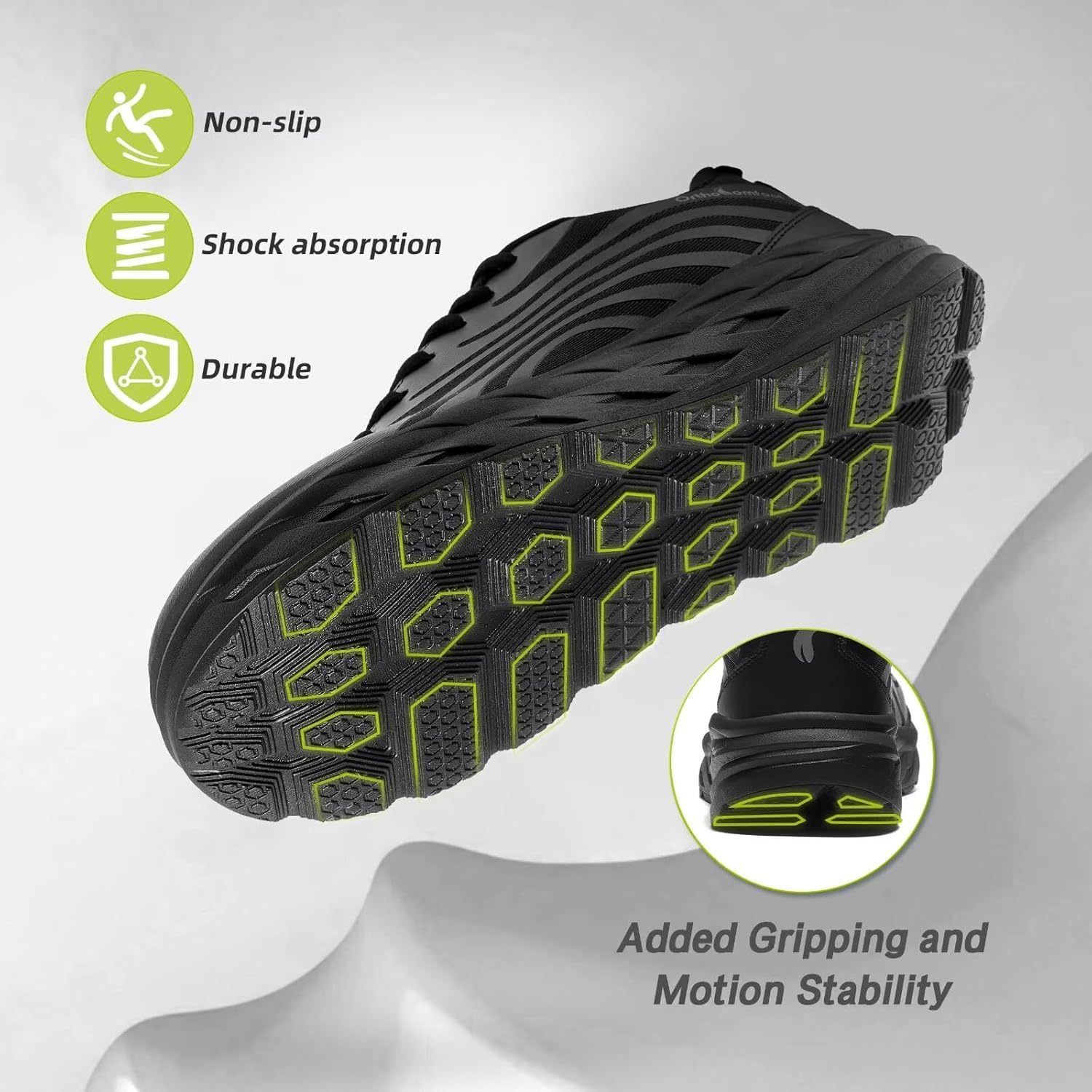 Men's Orthopedic Diabetic Wide Running Shoes: Comfortable Arch Support Plantar Fasciitis Sports Sneakers, Casual Swollen Orthotic Work Tennis Walking Shoes for Ankle and Heel Pain Relief - Image 8