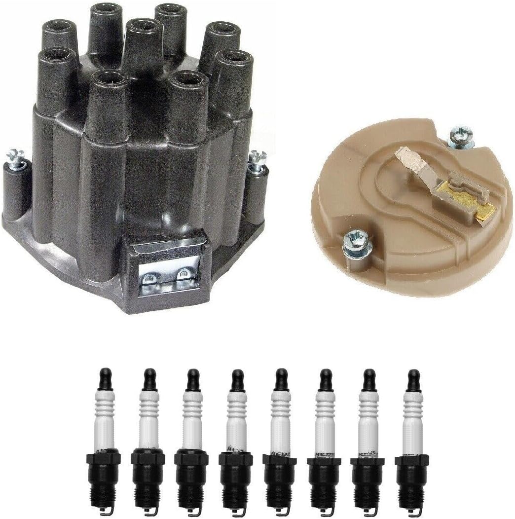 Replacement Distributor Rotor Cap and Spark Plugs Kit For C20 K30 Pickup G20 Van V8 Mechanics Choice for Chevrolet
