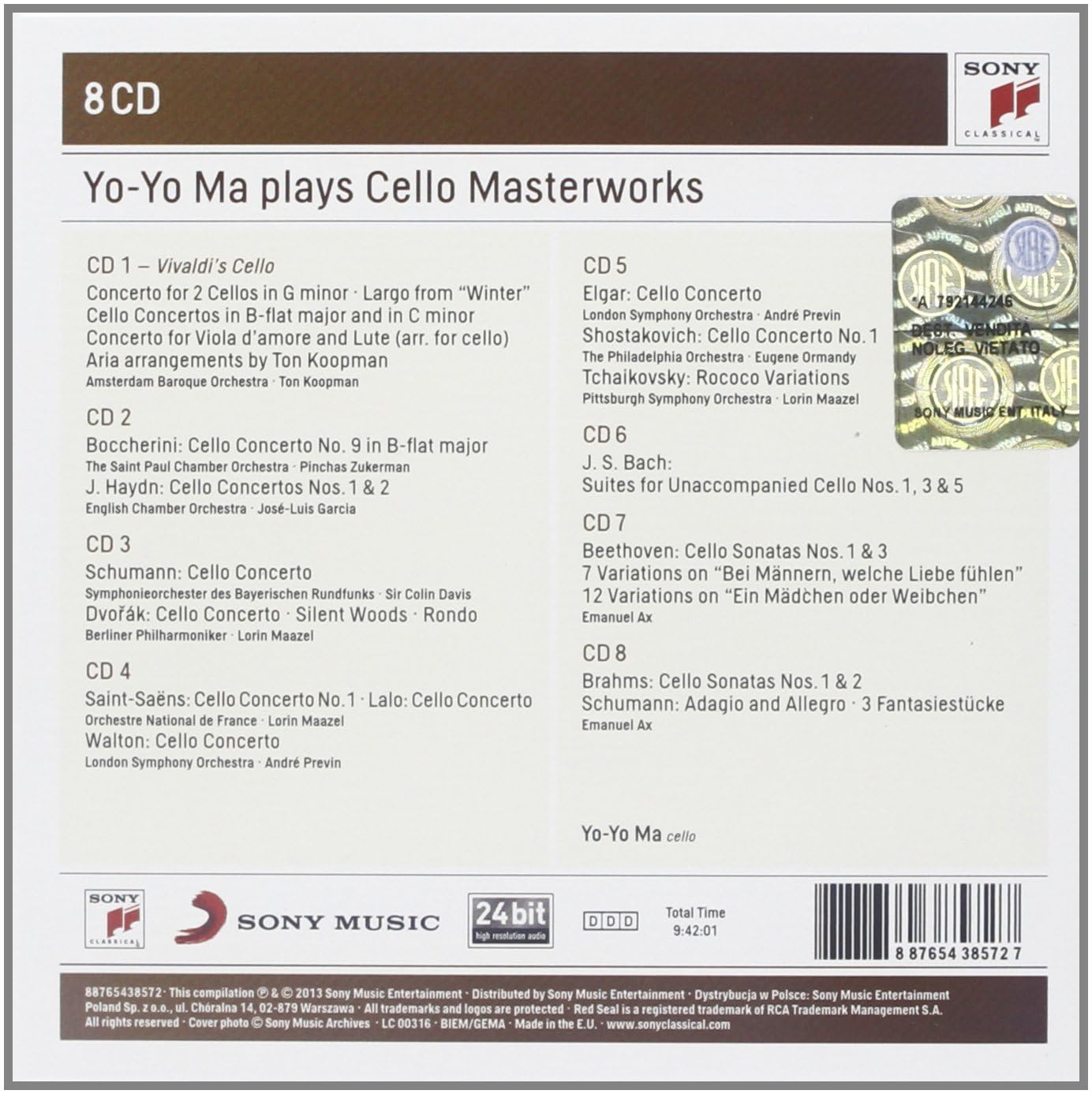 Yo-Yo Ma Plays Concertos Sonatas & Suites