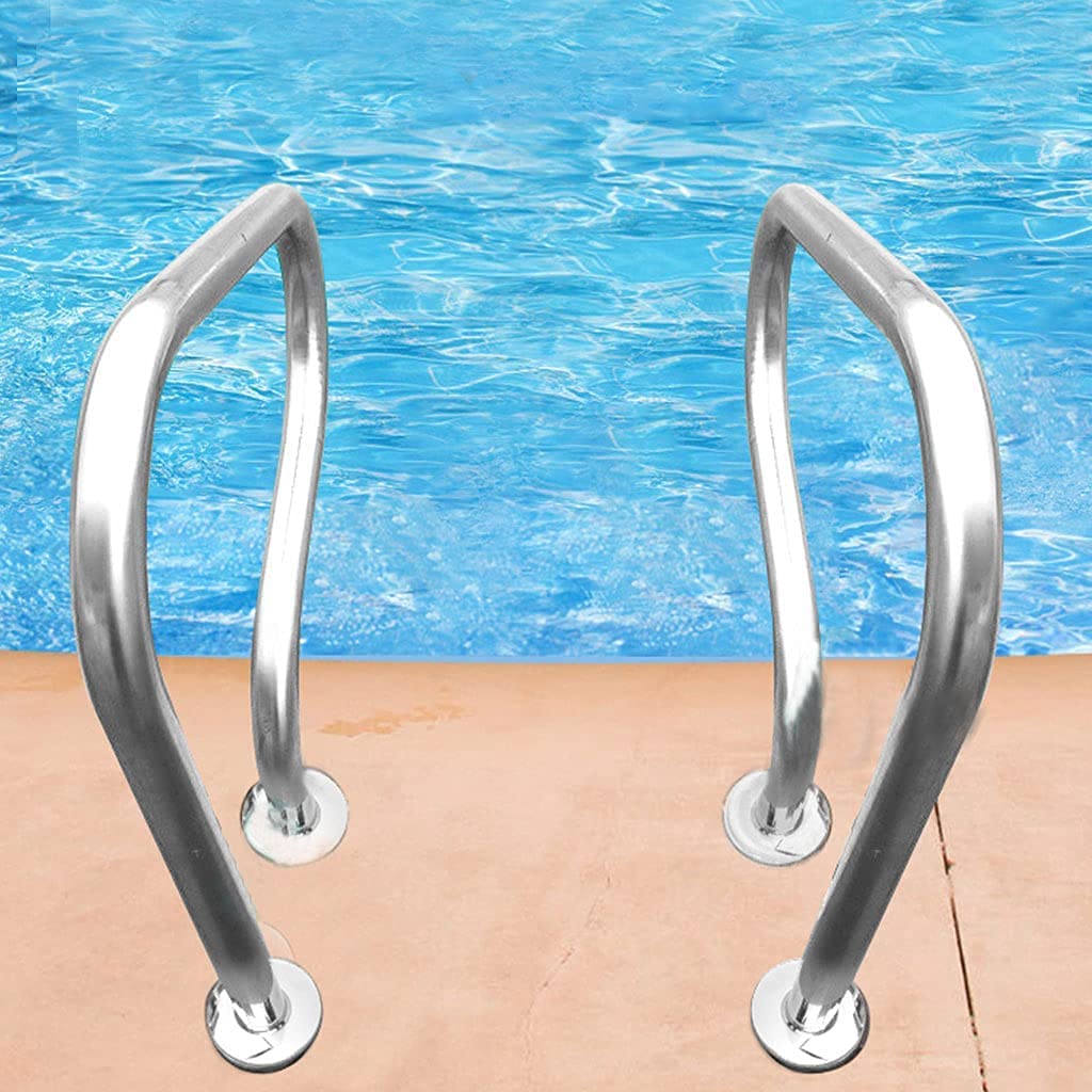 Pasamanos de seguridad para piscinas, pasamanos de escalera de spa de acero inoxidable de 3 curvas, fácil de instalar para piscinas de jardín y patio trasero