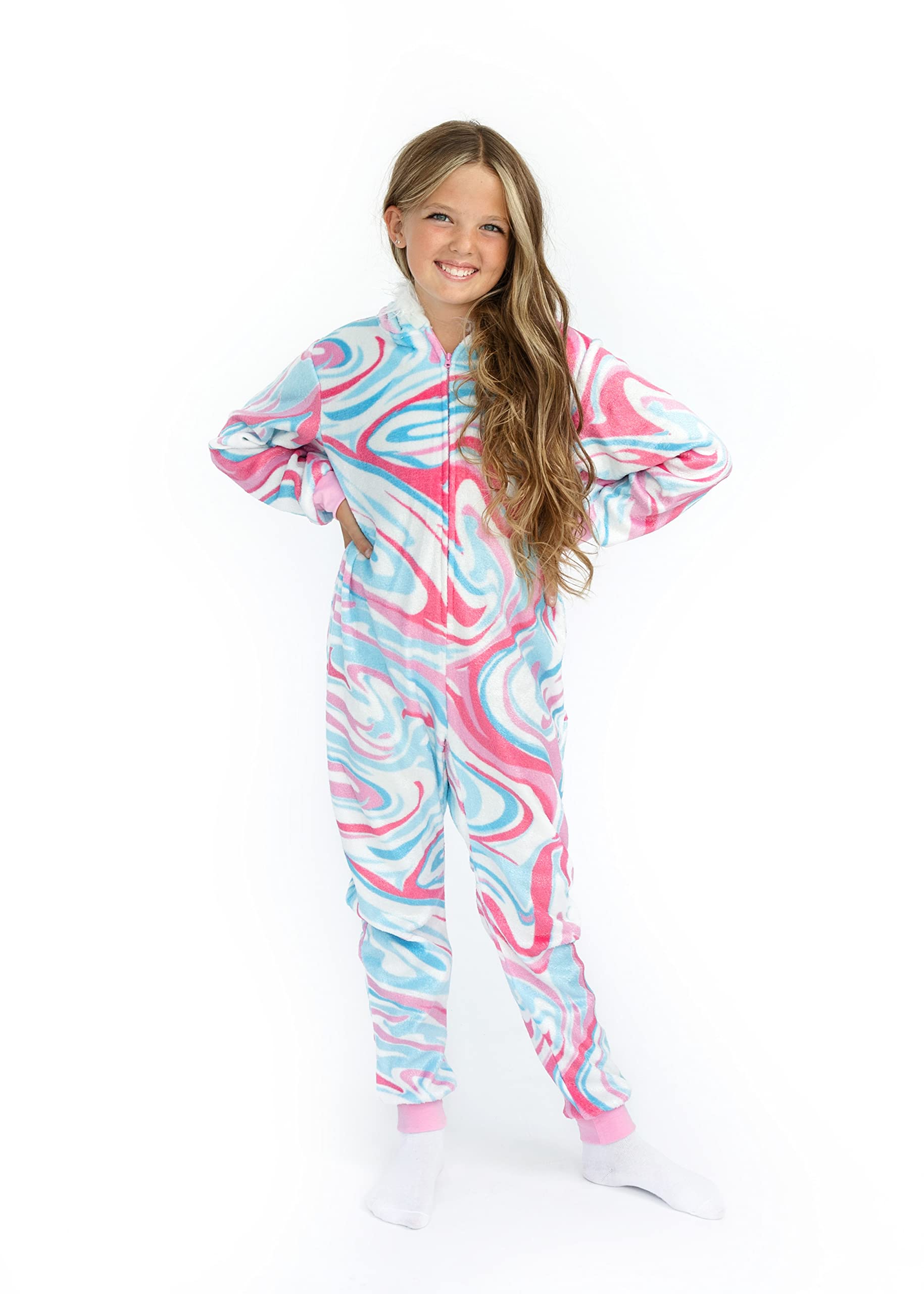 Sleep On Itgirls Pajama Onesies With Character Hood Zip Front