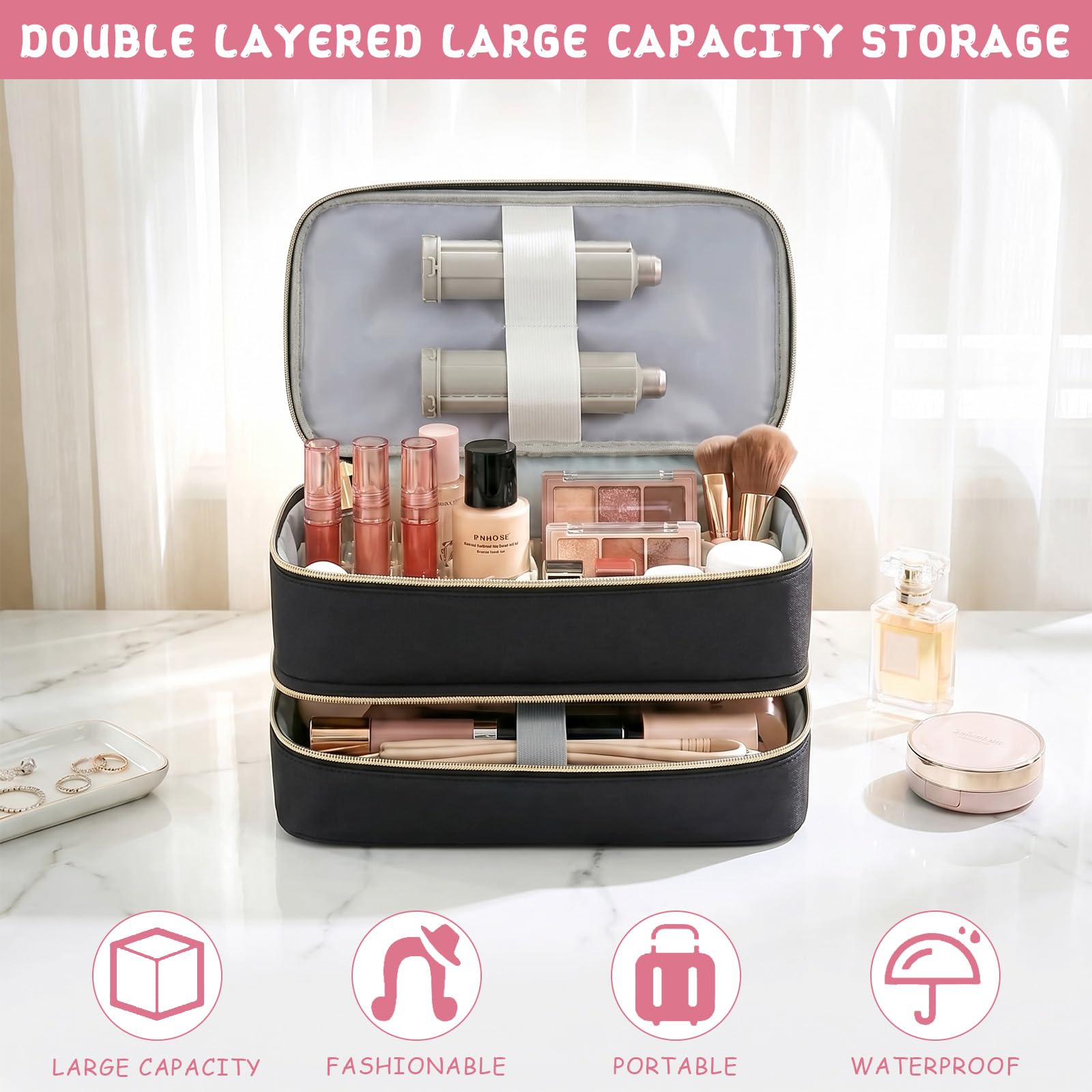 Estuche Transporte Viaje Compatible con Dyson Airwrap Styler, Organizador Portátil de Gran Capacidad para Secador De Pelo y Accesorios