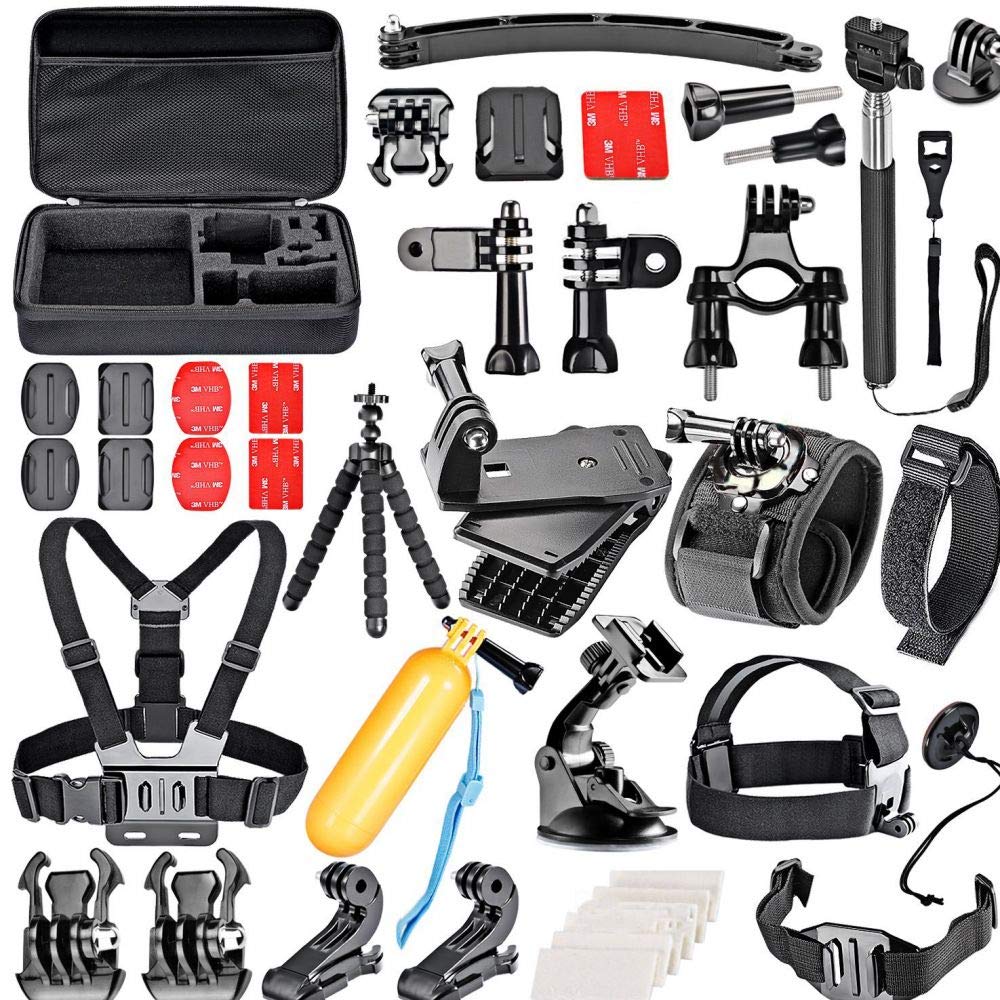 O Ozone 50-In-1 Outdoor Sports Action Camera Accessories Kit Compatible With GoPro Hero 11 10 9 8 7 6 5 4 GoPro Max GoPro Fusion Insta360 DJI Osmo Action Yi SJCAM Sports Action Camera