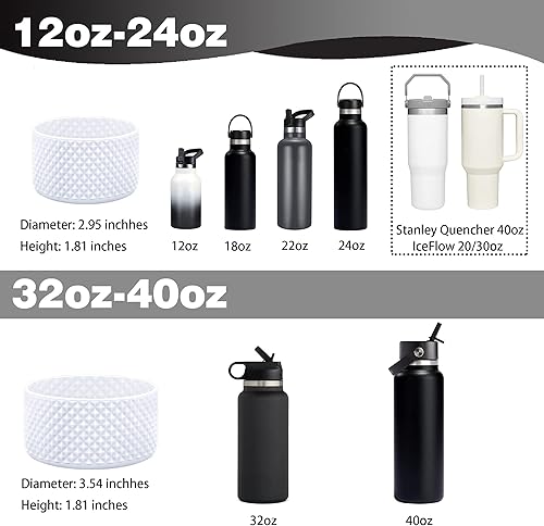 Miniatura 2 de GLINK Bota de botella compatible con Hydro Flask, Stanley y otros, botella de agua de silicona, bota flexible antideslizante con textura de