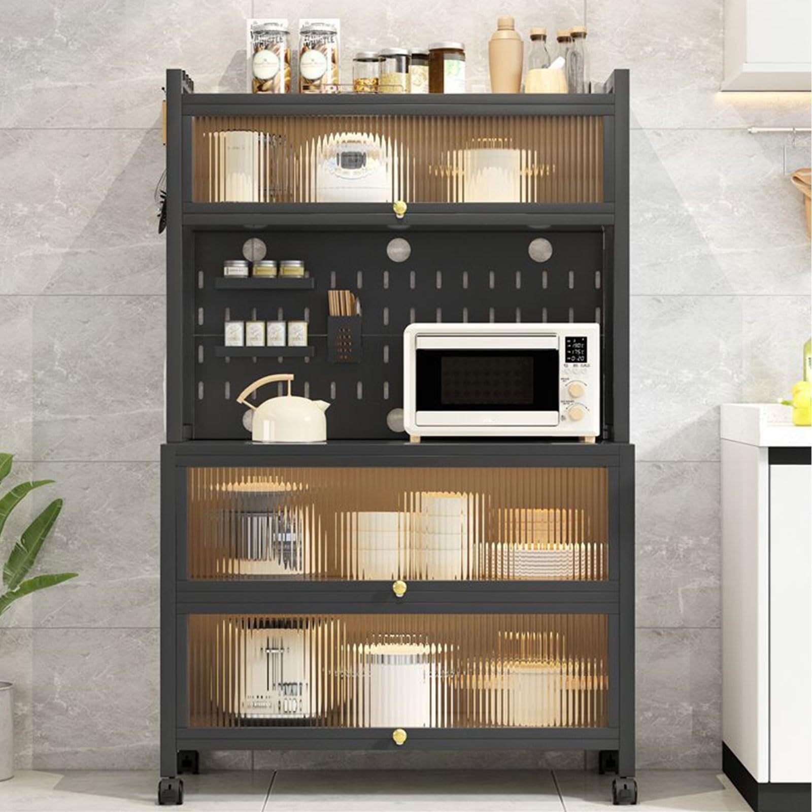 Amazon｜BVTJDE レンジ棚 カップボード 食器だな キッチンの棚  