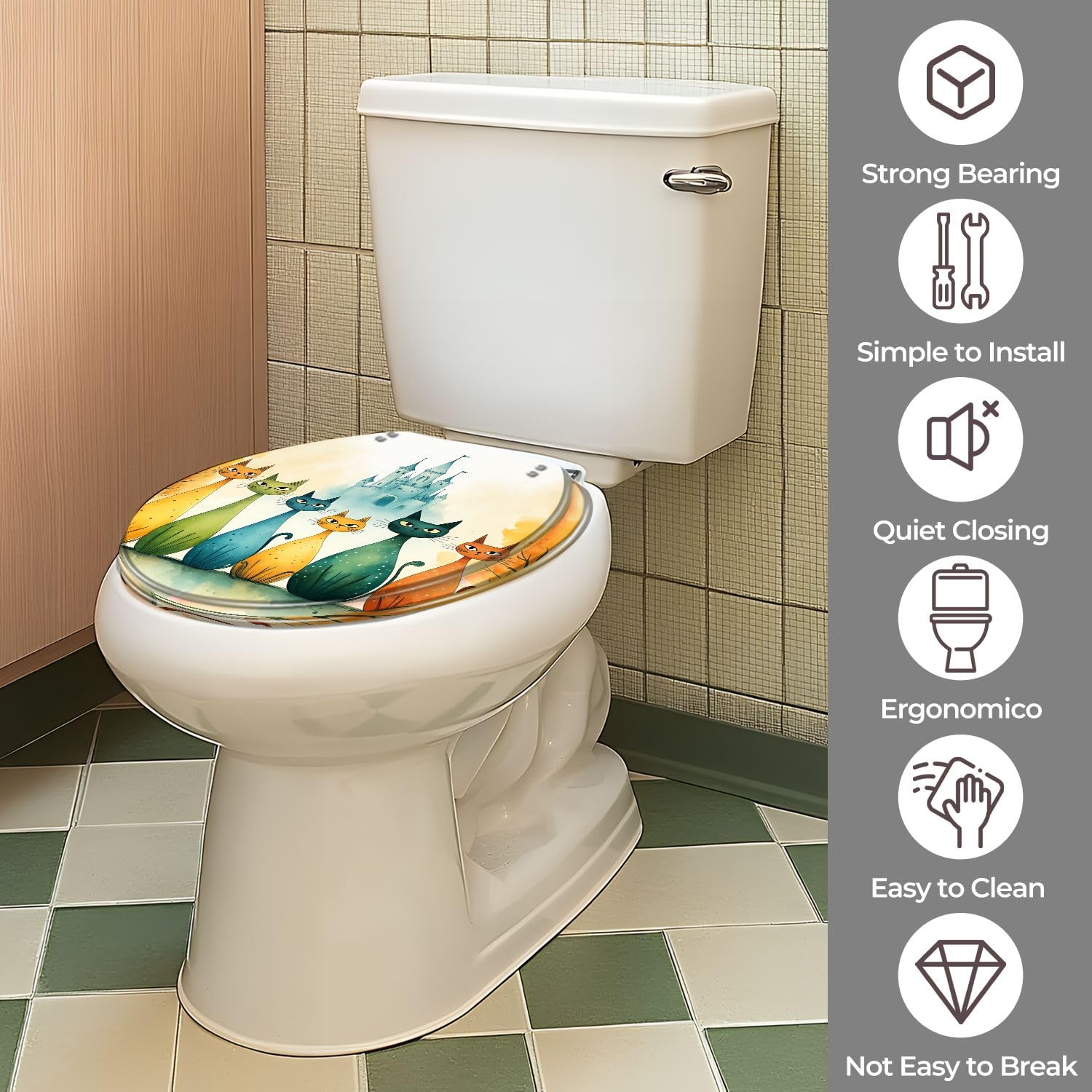 Sedile WC: rotondo in resina per bagno
