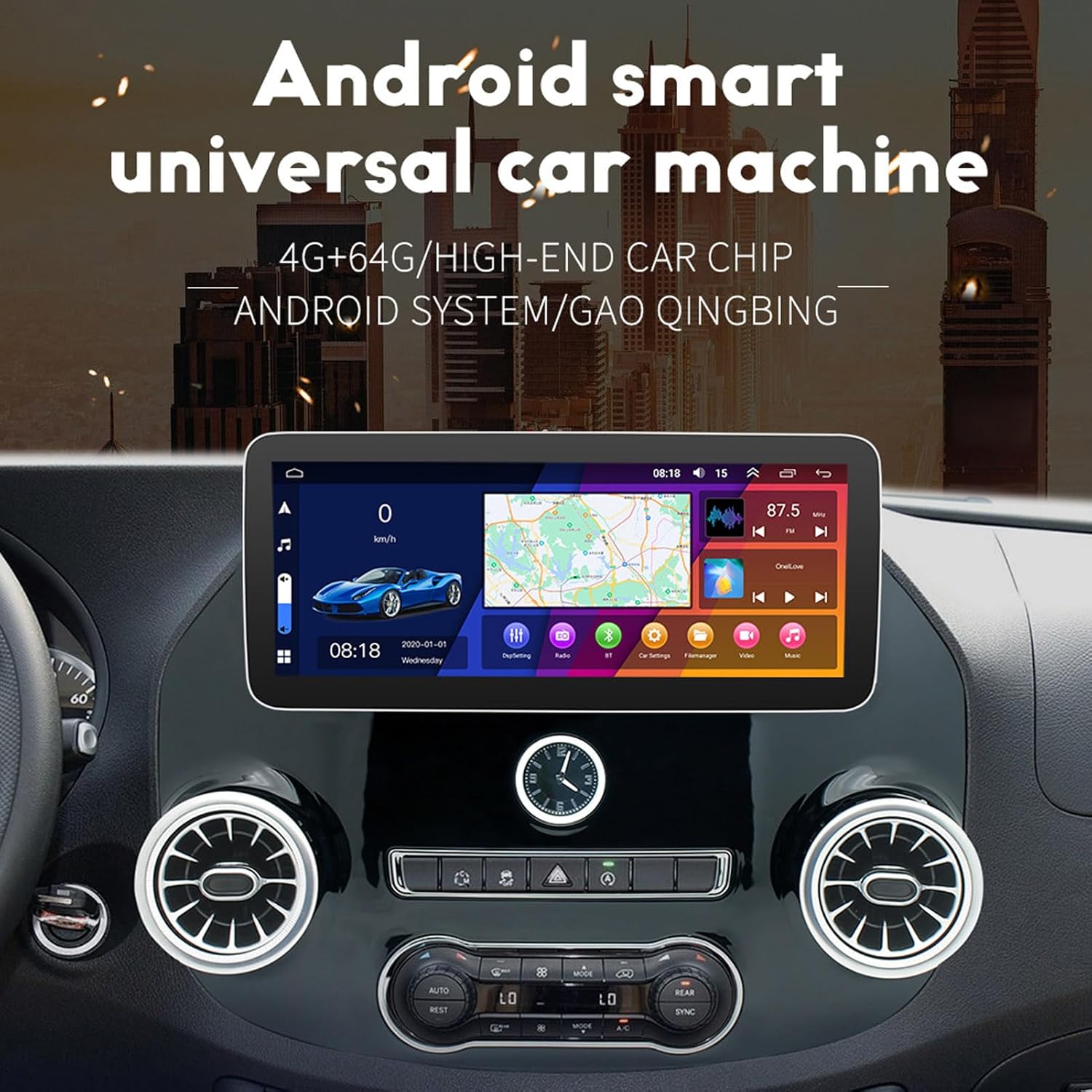 Android 13 Car Radio Stereo for Mercedes-Benz Vito (2016-2023), 12.3 inch Touch Screen Auto Navigation System with Carplay GPS WiFi Bluetooth FM Mirror Link + AHD Backup Camera(Size:6+128 G