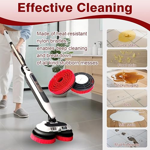 Miniatura 4 de Paquete de 2 cabezales de cepillo de repuesto para fregona mejorados, compatibles con Shark S8201 S7001 S7201 S7000 S7001 S7005 S7020, limpieza