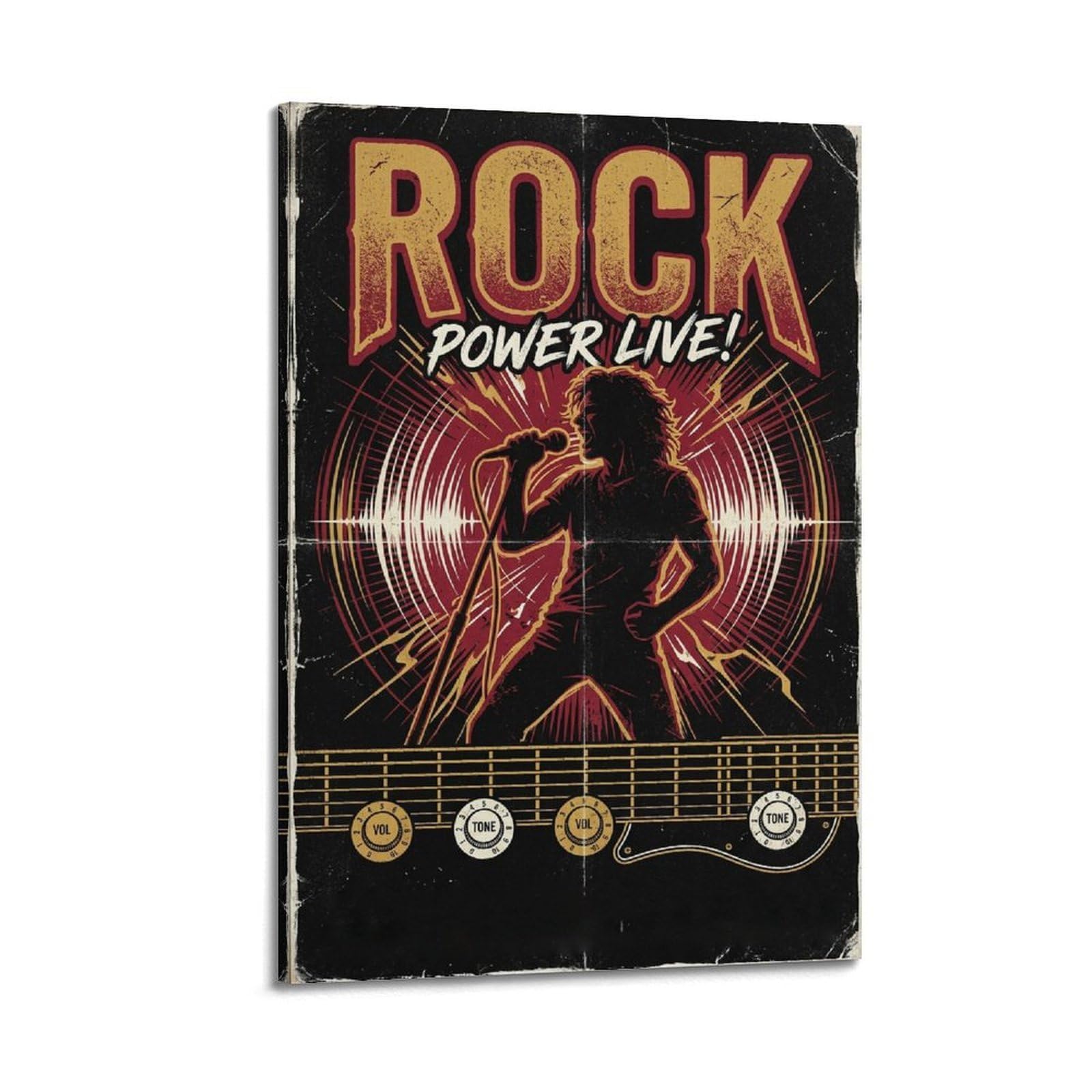 OKNGB Poster decorativo da parete su tela, motivo: cantante heavy metal e hard rock vintage, poster decorativo moderno per camera da letto, 60 x 90 cm