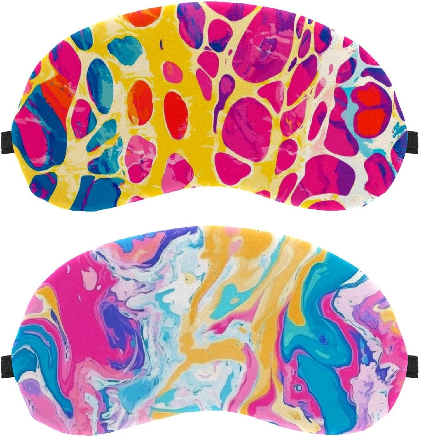 6 maschere per dormire per dormire, per dormire, con texture marmorizzata colorata, maschera per gli occhi che blocca la luce, copertura morbida per gli occhi per viaggi, pisolino, aereo, viaggio