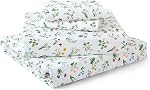 MUXHOMO Ensemble de Draps de 4 Pièces Taille Queen, Ensemble de Draps Doux et Respirants pour Chambre avec Poche Profonde jusqu'à 16", Literie Rafraîchissante et Résistante aux Rides Certifiée Oeko-TEX - Fleurs Roses