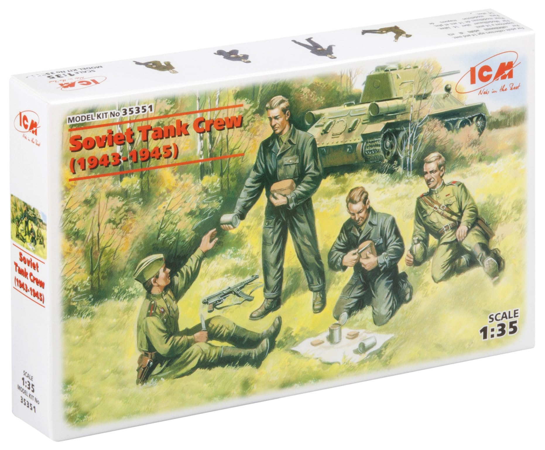 ICM 1:35 - Equipaggio Di Carri Armati Sovietici (1943-1945) - Modellismo Statico 4 Figure