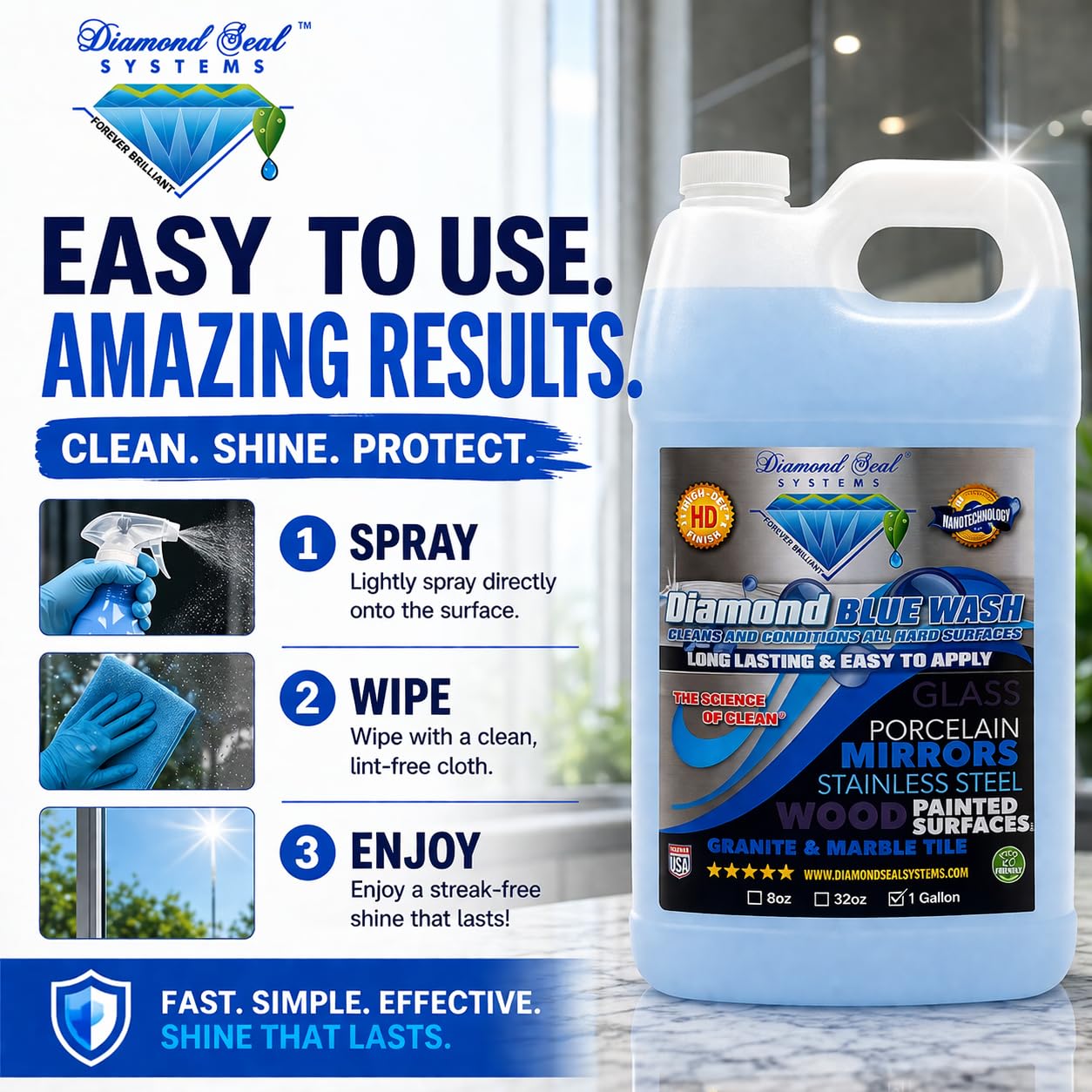 Diamond Blue Repellent Cleaner & Wash Direct from the manufacturer - 1 Gallon by Diamond Seal Systems