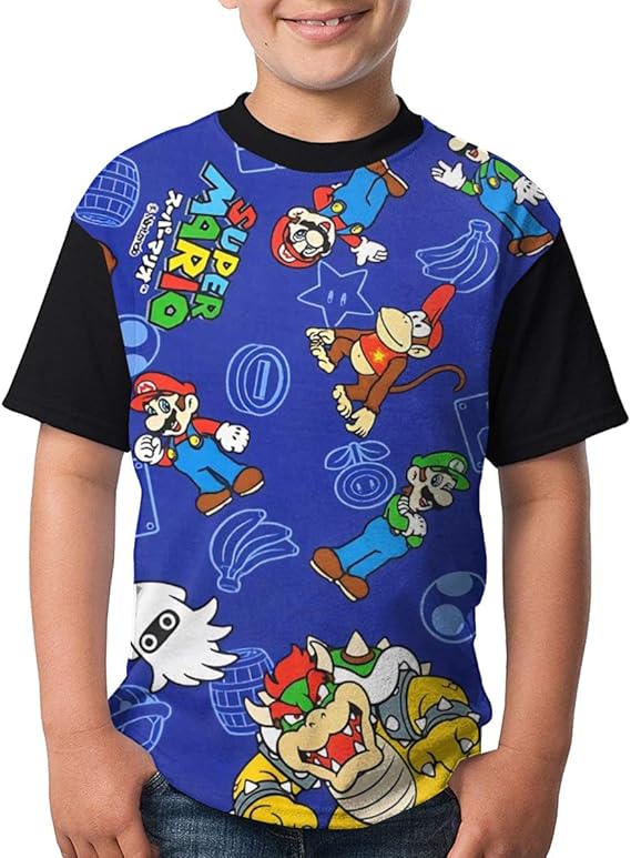 Amazon Co Jp 夏季 スーパーマリオ2 子供服 Tシャツ キッズ 柔らかい 半袖 男の子 女の子 イベント 服 薄手 通気性 アニメ かわいい プリント Tシャツ ファッション