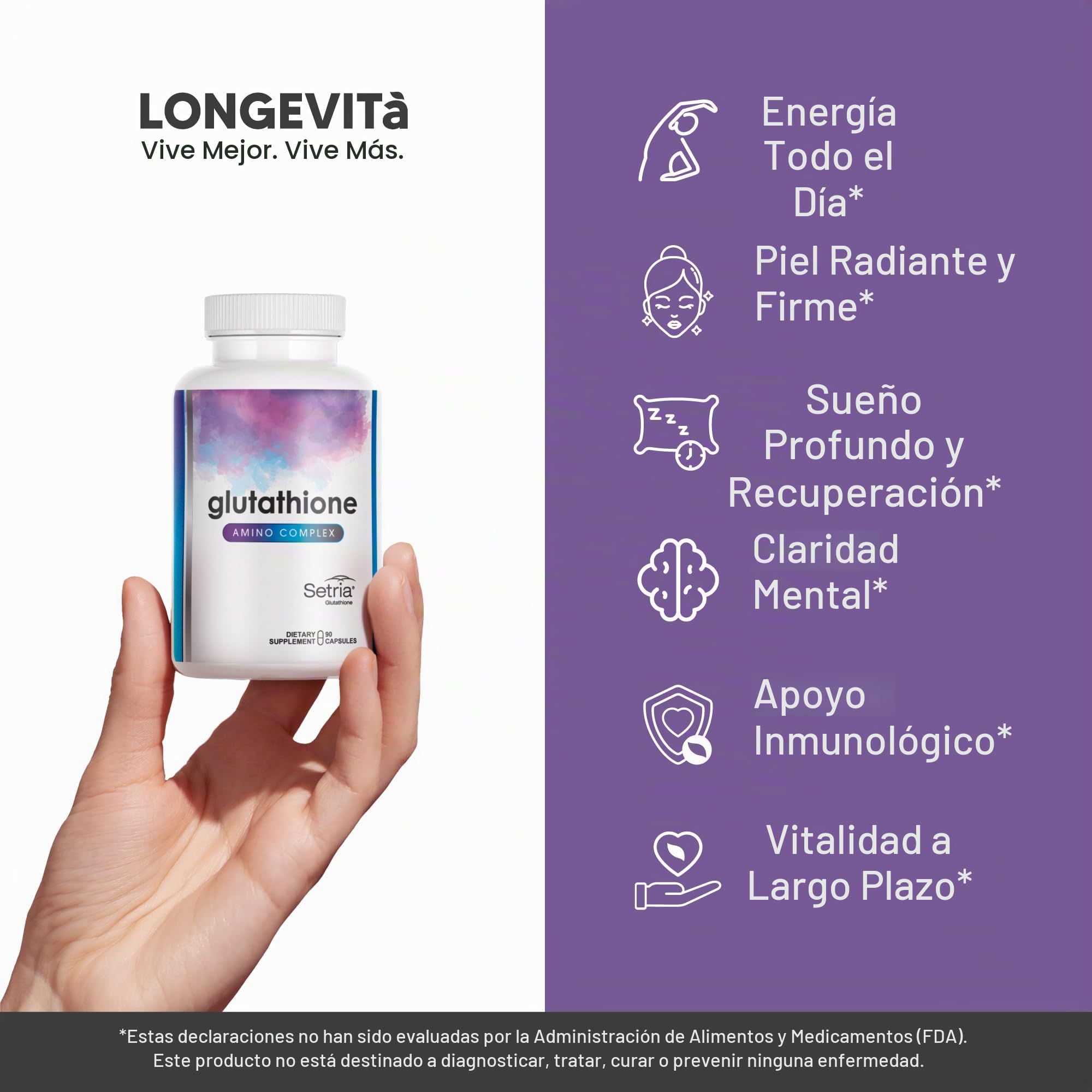 Antioxidante de absorción avanzada 14 en 1, soporte de doble acción: Setria® y NAC, 5 ingredientes patentados, para energía, piel, desintoxicación, defensa inmunológica y claridad mental, 90 cápsulas (paquete de 2) : Salud y Hogar