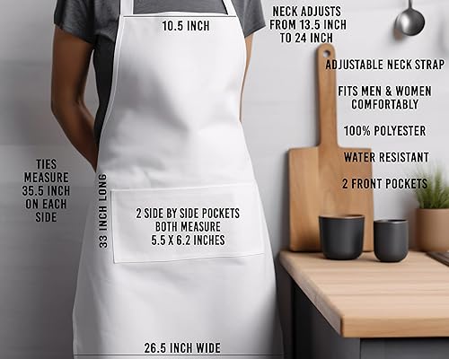 Miniatura 5 de Delantal de cocina personalizado para hornear, 2 bolsillos ajustables, espátula azul, regalo personalizado para panadero