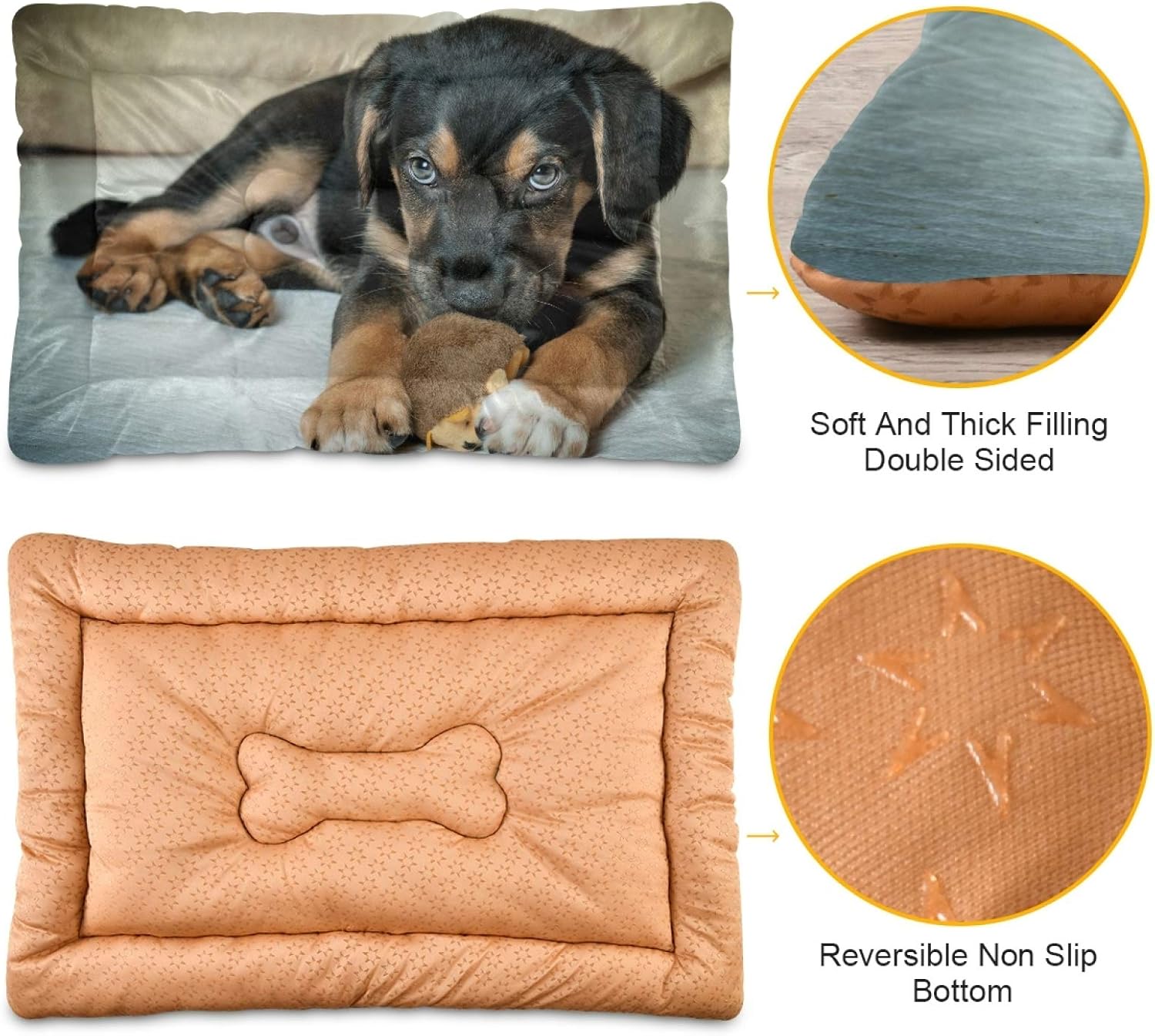review Personalized Dog Mat Bed 18x24 inch Kennel Bed Pad Custom Pet Mat Customized Dog Gifts Non-Slip Crate Dog Bed Crate Mat Pet Bed