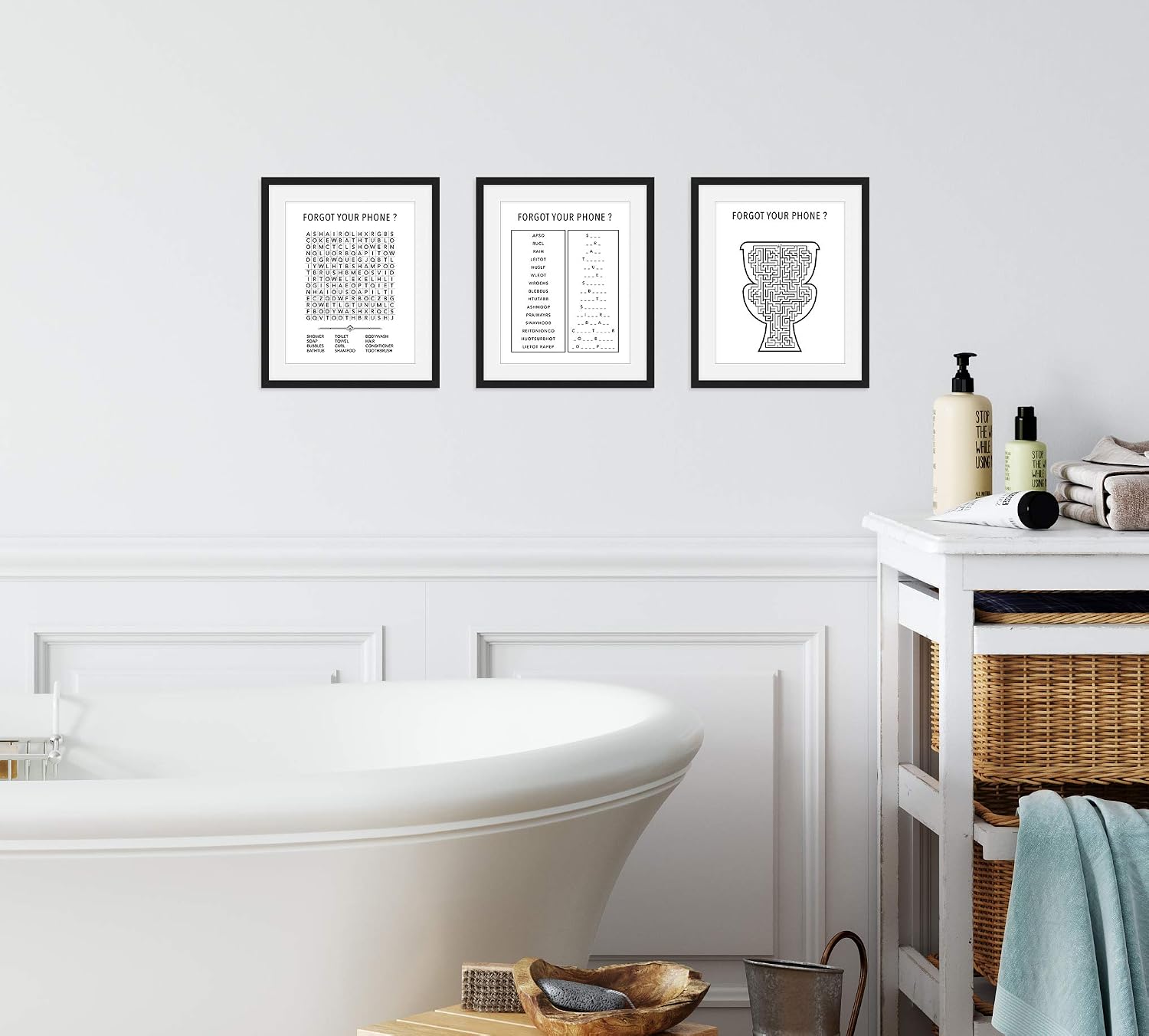 Buy Funny Bathroom Decor Wall Art By Haus And Hues Set Of 3 Funny Bathroom Signs