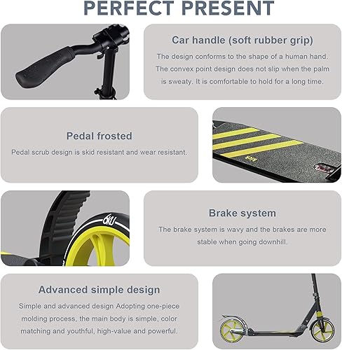 Miniatura 3 de 6KU Kick Scooter for Kids Ages 8-12 with Suspension System, Adjustable Height, Quick-Folding Design, and Shoulder Strap - Safe and Smooth Ride for