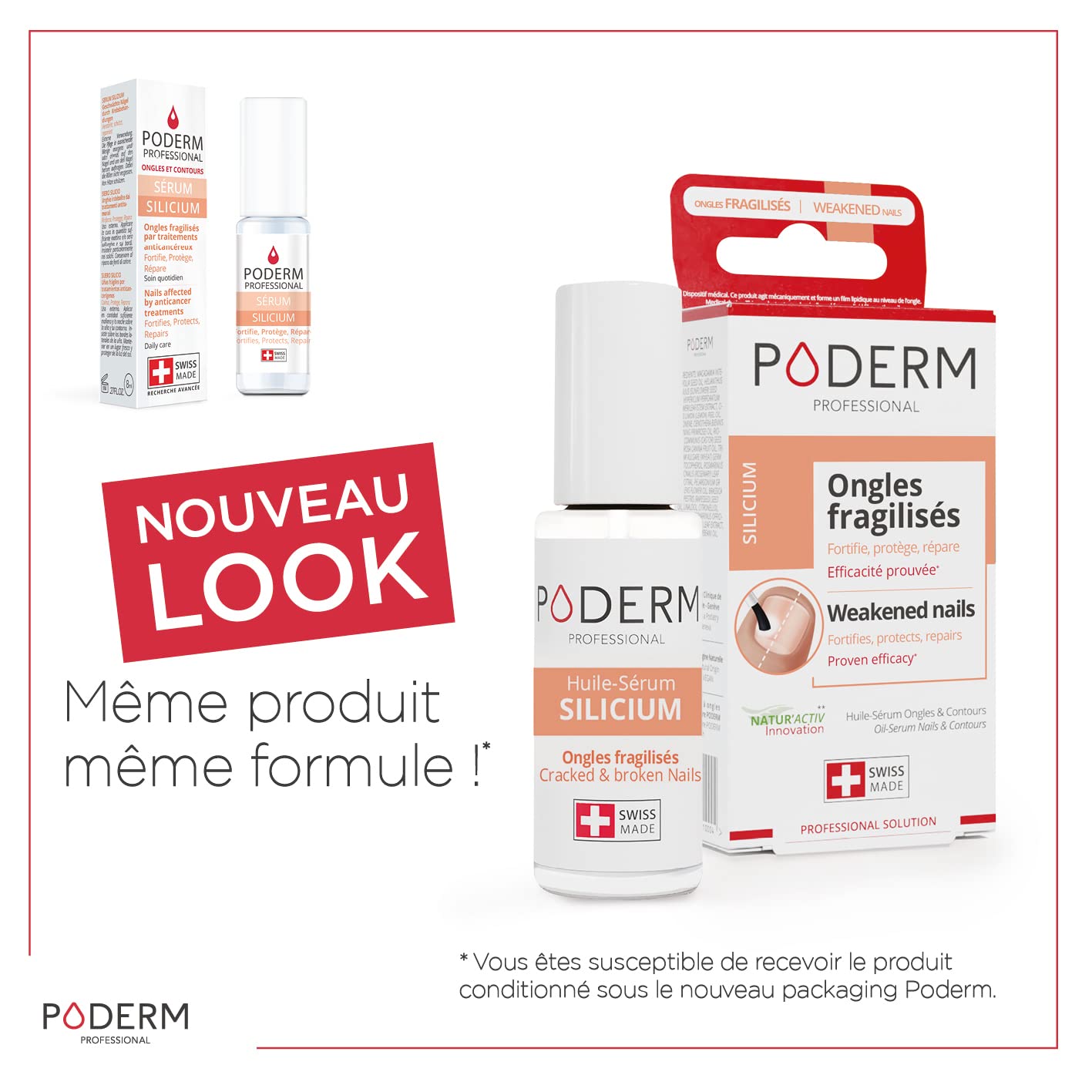 PODERM Nail Strengthener Serum for Damaged, Weak Nails