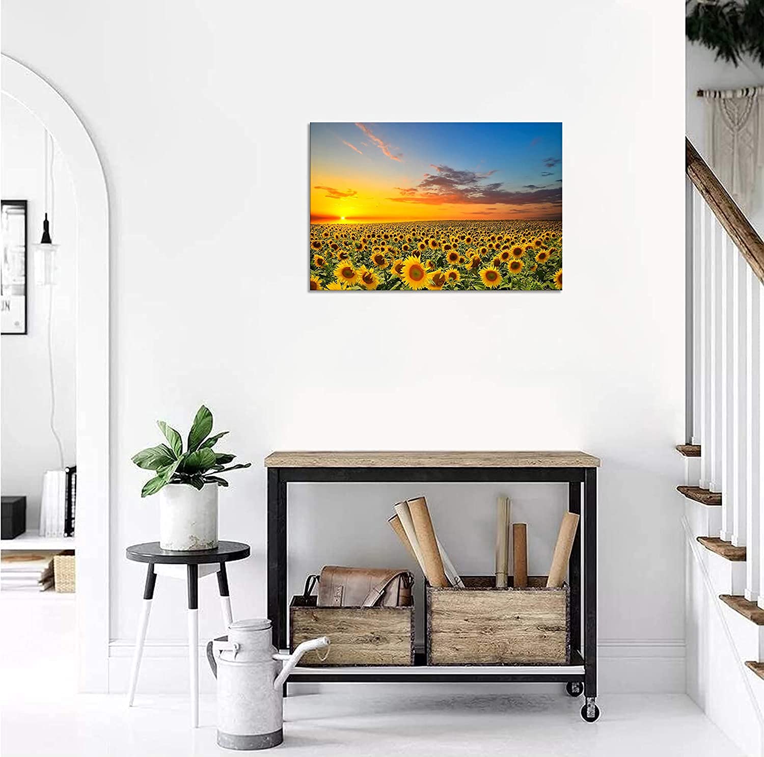 Amazon.co.jp: 風景 ポスター ひまわりの絵 絵画 向日葵 風景画