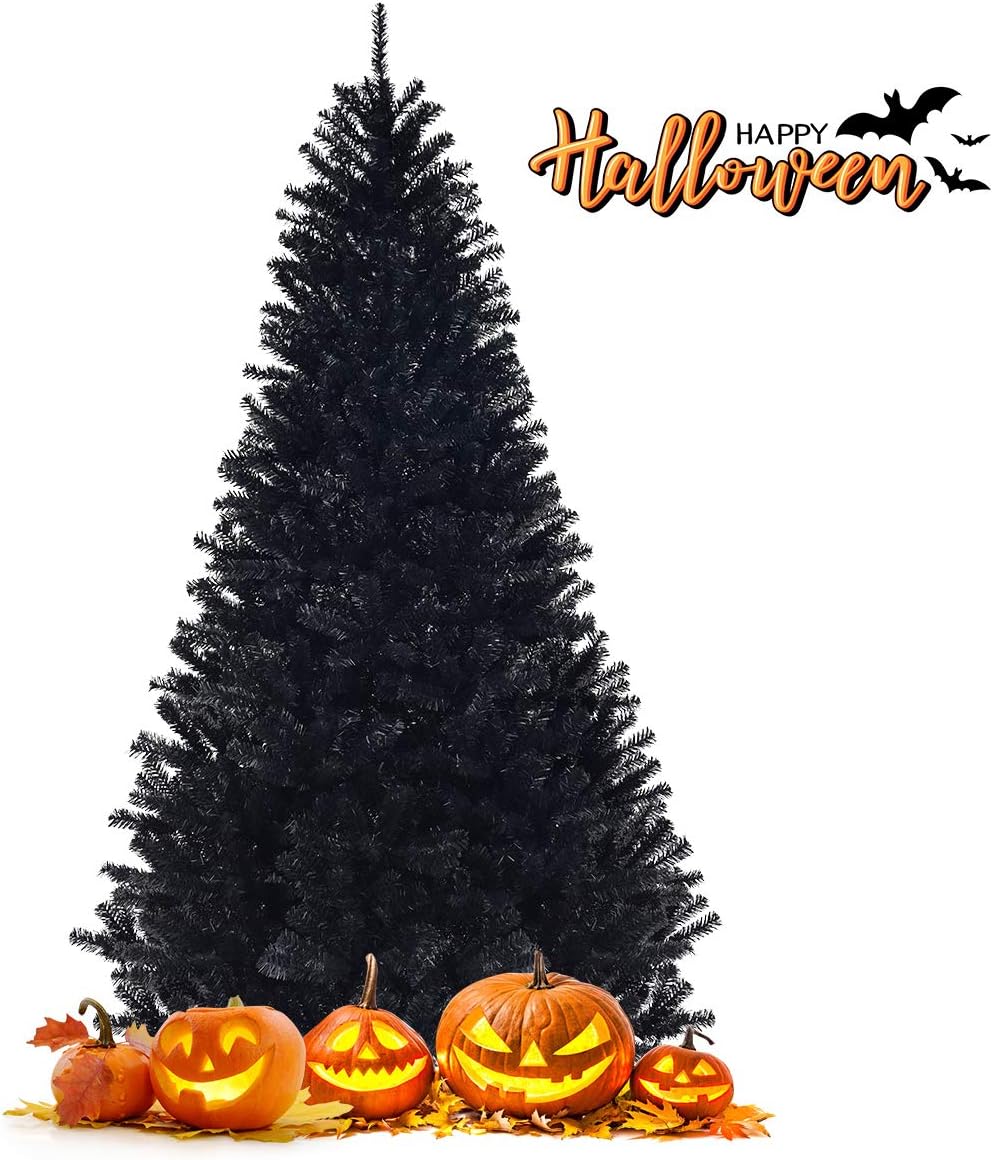 GOPLUS 180/230 cm Artificial Christmas Tree, Black, Artificial