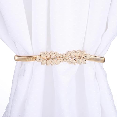 Miniatura 3 de STOBAZA 4 Pack Gold Curtain Tiebacks Carving Design Curtain Ties for Drapes, Decorative Window Drape Tie Backs, Adjustable Length Spring Curtain