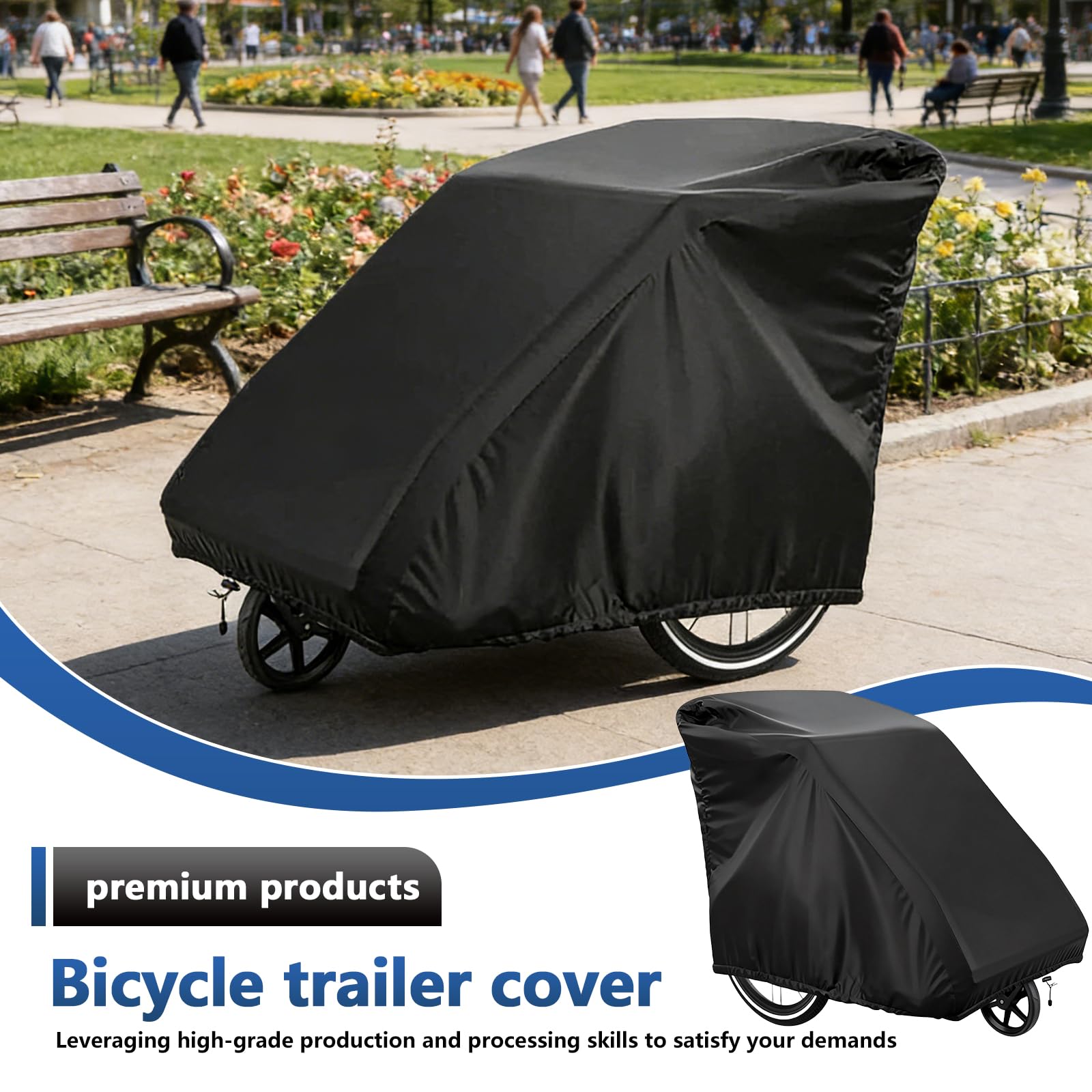 Copertura Universale per Rimorchio, 140 X 84 X 99 cm Copertura per Rimorchio Bici, copertura per rimorchio per Bicicletta, 420D Carrello Bicicletta Rimorchios Copri per Rimorchios per Bicicletta