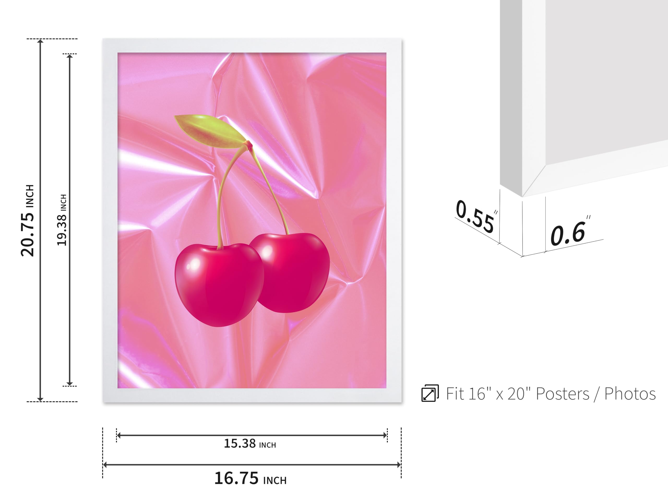 Amazon.com: Poster Master Cherries Poster - Retro Cherry on Pink