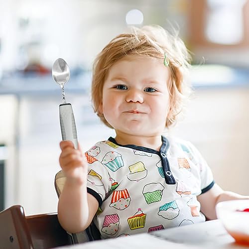 Miniatura 6 de Utensilios adaptativos para ancianos, temblores de manos, parkinson y discapacitados  Paquete de 3  Mango antideslizante de fácil agarre juego de