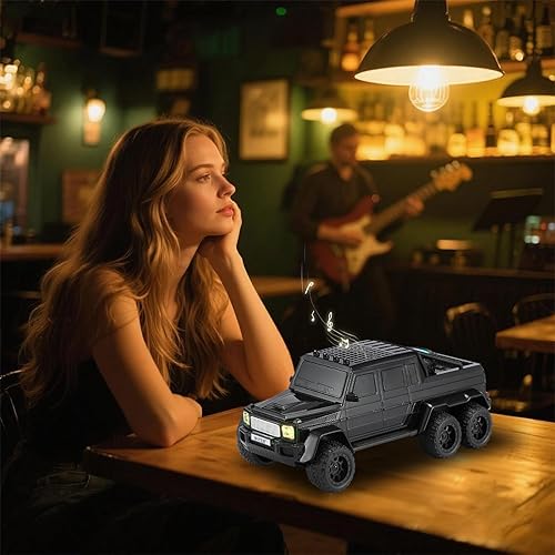 Miniatura 5 de WS-G63 - Replica de altavoz Bluetooth de 6 ruedas para camioneta  Sonido HD, radio FM, emparejamiento estéreo TWS, luces LED de fiesta, reproducción