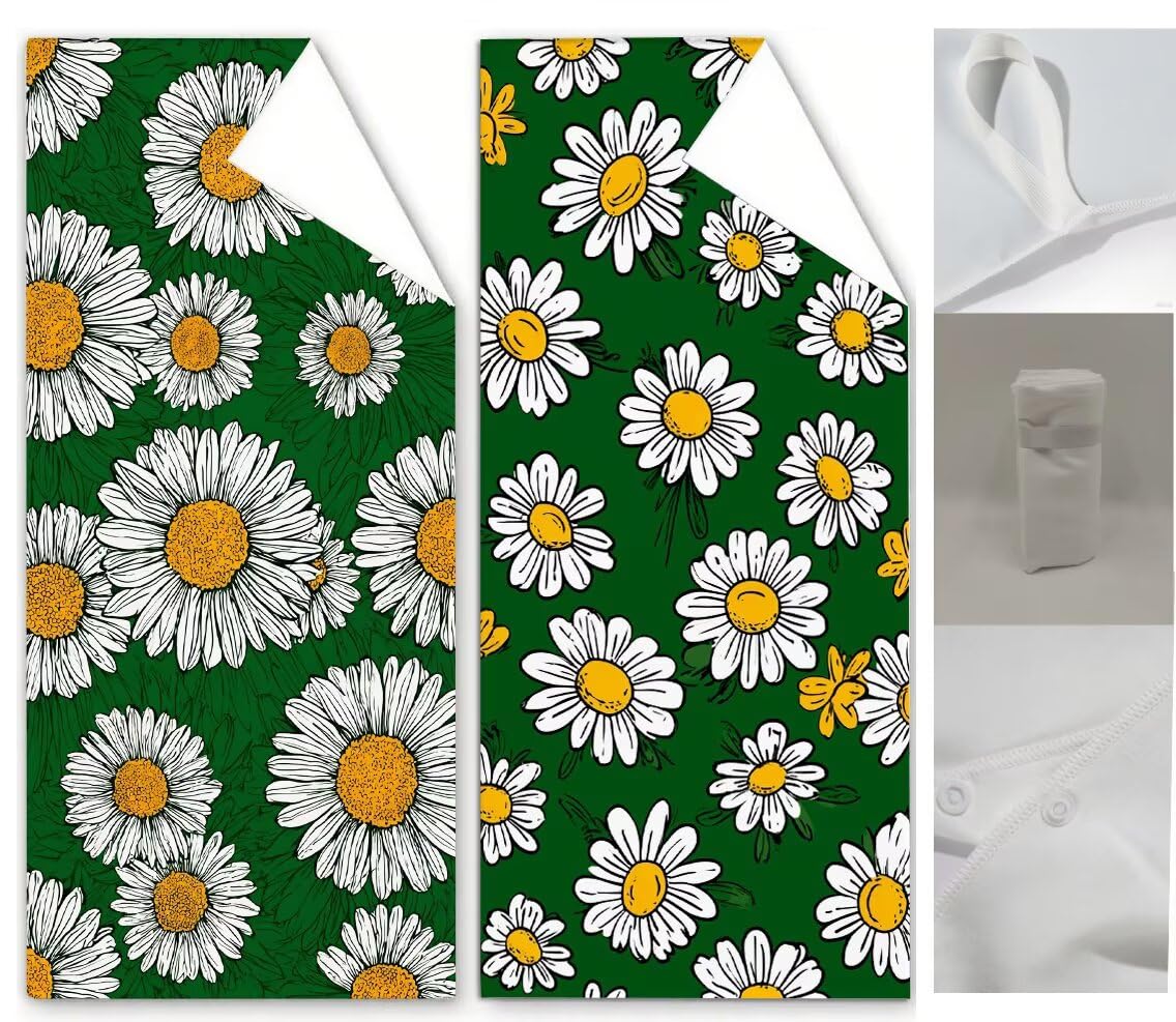 Ręcznik plażowy zielone ręczniki plażowe dla dorosłych 220 x 100 cm stokrotka ręcznik z mikrofibry ręcznik kąpielowy bez piasku, chłonny szybkoschnący lekkie akcesoria plażowe do pływania, wakacji