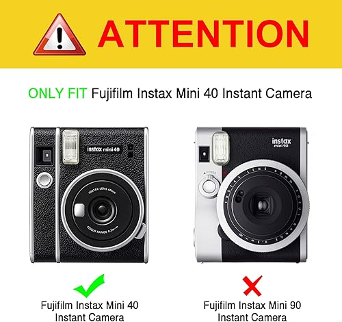 Miniatura 2 de Fintie Funda protectora transparente para cámara de película instantánea Fujifilm Instax Mini 40, cubierta de PVC duro con correa de hombro