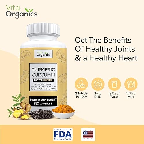 Miniatura 5 de Curcumina de cúrcuma 1300 mg – Apoyo extra fuerte para articulaciones e inflamación – Alta absorción con extracto de pimienta negra – Suplemento de